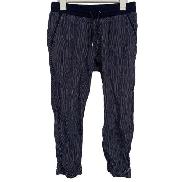 Athleta Navy Pinstriped Casual Athletic Fit Joggers - Picture 1 of 3